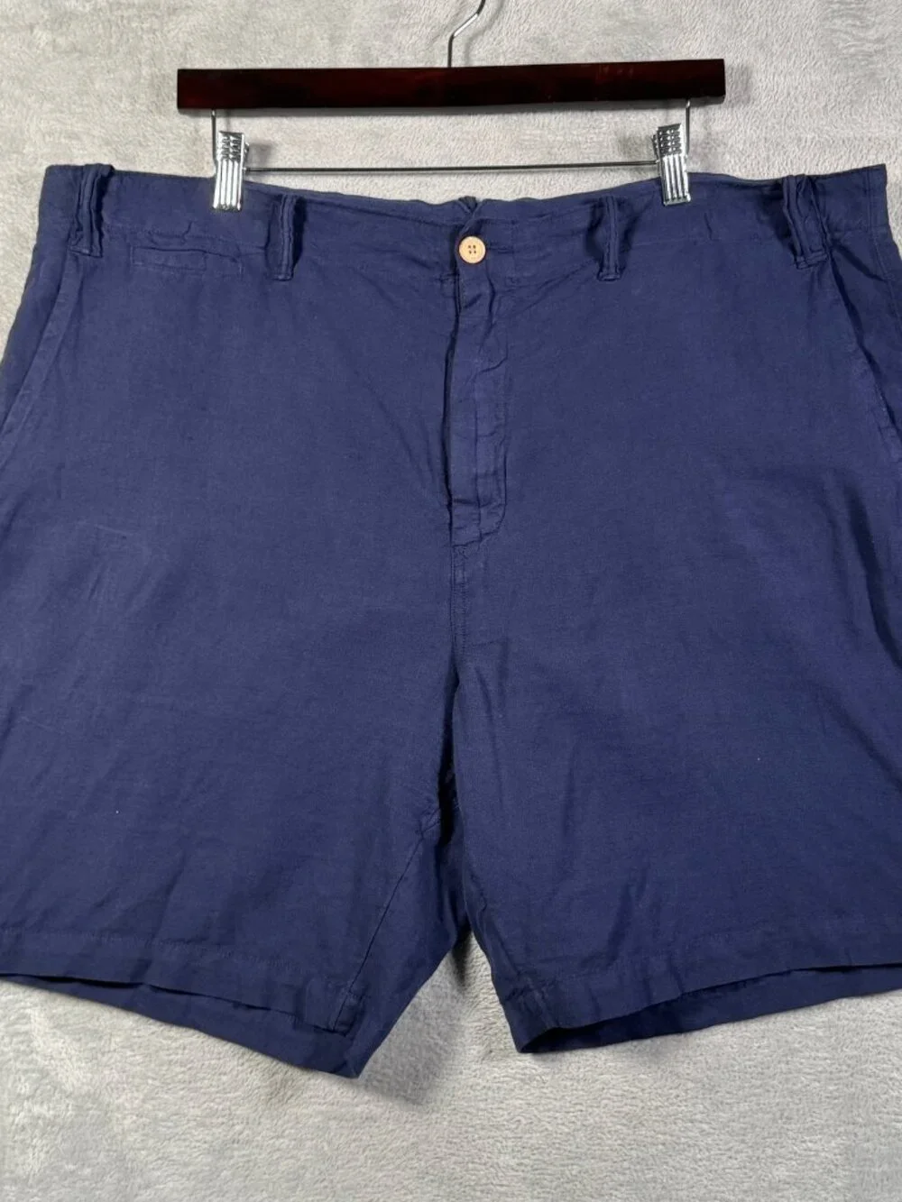 Polo Ralph Lauren Shorts Mens 40 Blue Linen Cotton Classic Fit Nautical $110